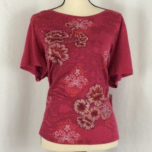 Style & Co Magenta Punch Graphic Tee  207A